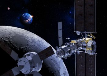 Il Lunar Gateway come dovrebbe apparire nel 2026. Credits: Thales Alenia Space