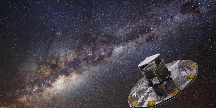 Rappresentazione artistica del satellite Gaia della NASA. Credits: B. Fugate/ESO