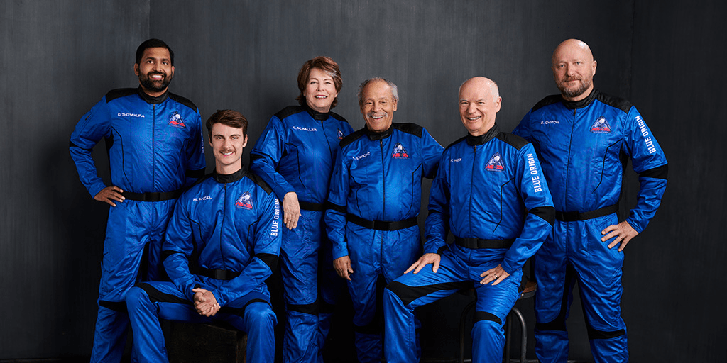L'equipaggio della missione NS-25 di Blue Origin. 