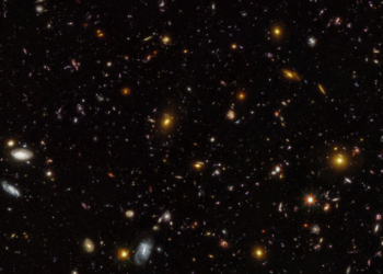 Nuova immagine dell'Hubble Ultra Deep Field, prodotta nel 2023. Rappresenta un campo di galassie, la maggior parte delle quali dell'Universo primordiale. Credits: NASA, ESA, Matthew Hayes (Università di Stoccolma)